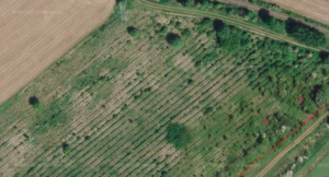 KN - pozemek letecká mapa